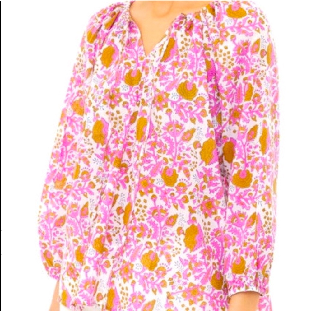 SZ Blockprints Ida Top in Pink Floral
